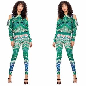 Cold Shoulder Tracksuit Set